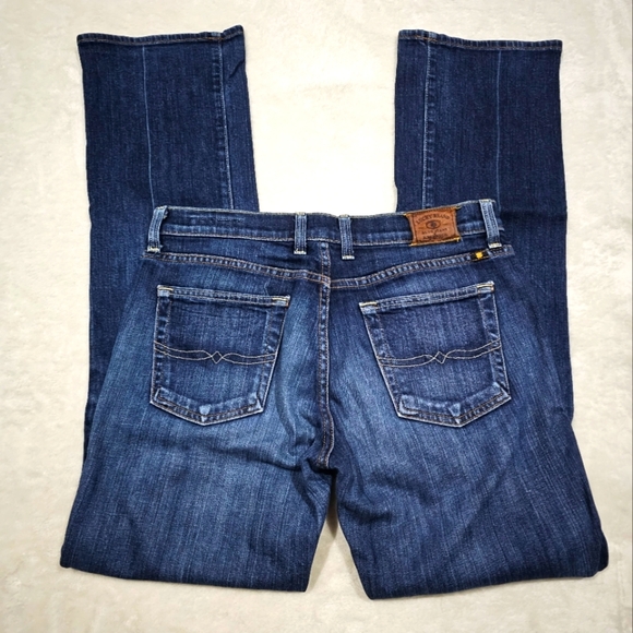 ♡ Lucky Brand Classic Rider Jeans | Blue Wash Mid-Rise Straight Cut Sz: 28 / 6 - Picture 3 of 16